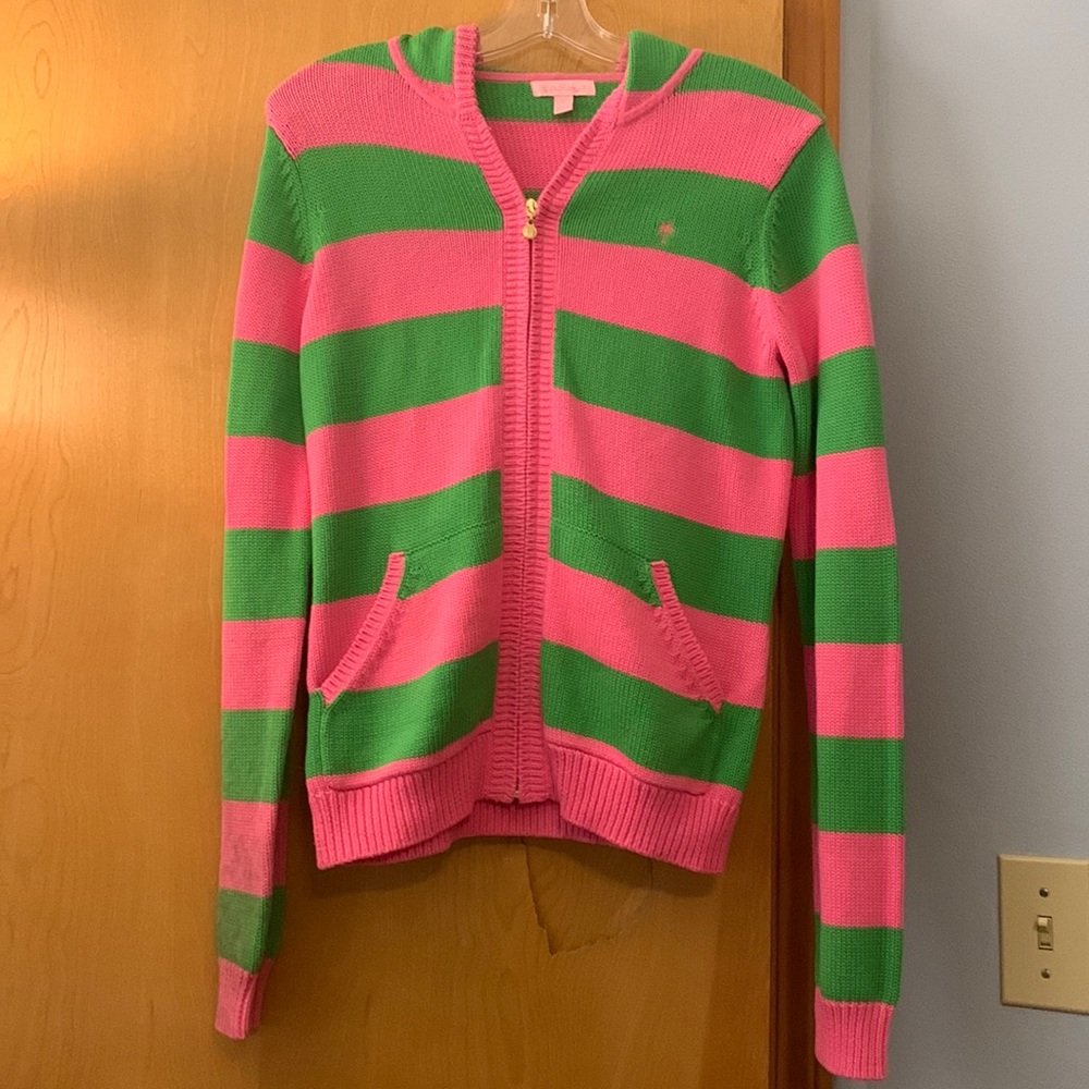 Women’s Lilly Pulitzer Zip-Up Sweater With Hoodie Size Medium